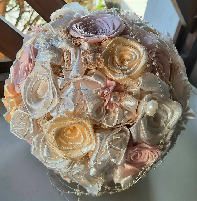 Pastel Rose menyasszonyi, alkalmi csokor