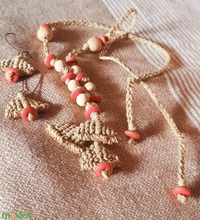 Csomózott natural ékszerszett