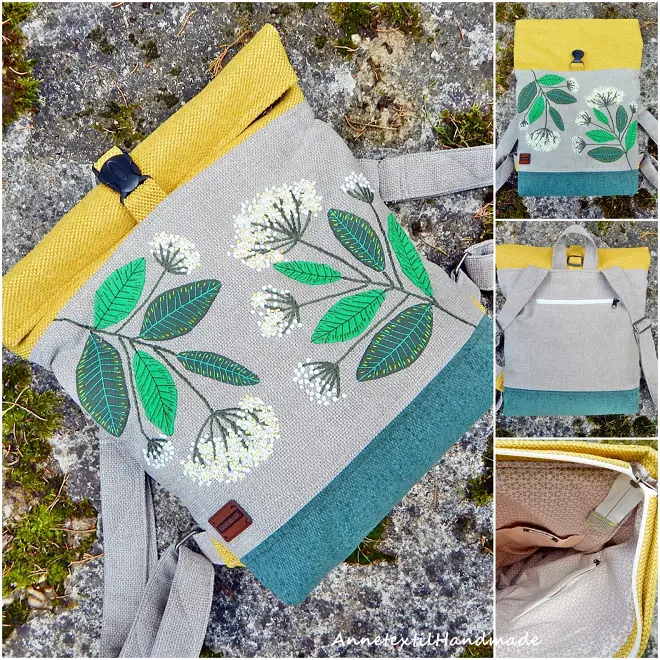 Titkos kert – bodzavirág Roll-top hátizsák