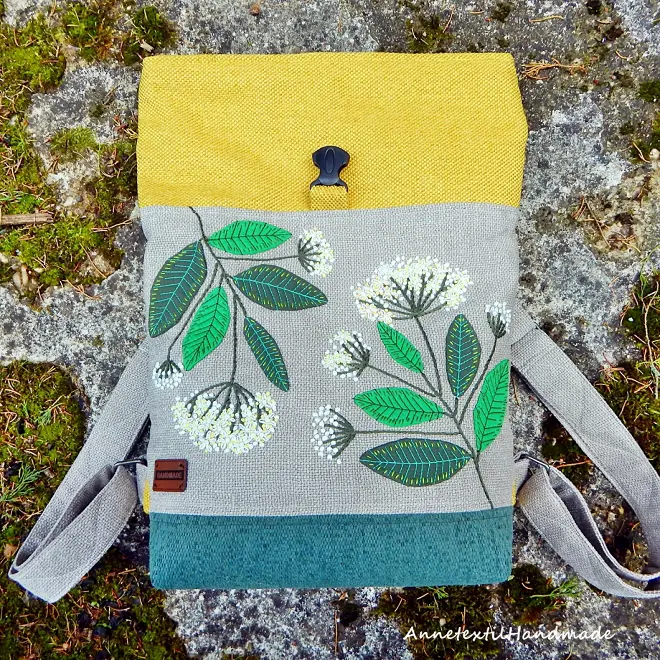 Titkos kert – bodzavirág Roll-top hátizsák