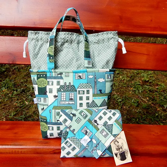 Uzsonnás táska szett városi cicák, Kids - zerowaste csomagoló